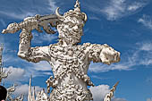 Famous Thailand temple or white temple, Wat Rong Khun,at Chiang Rai province, northern Thailand. 